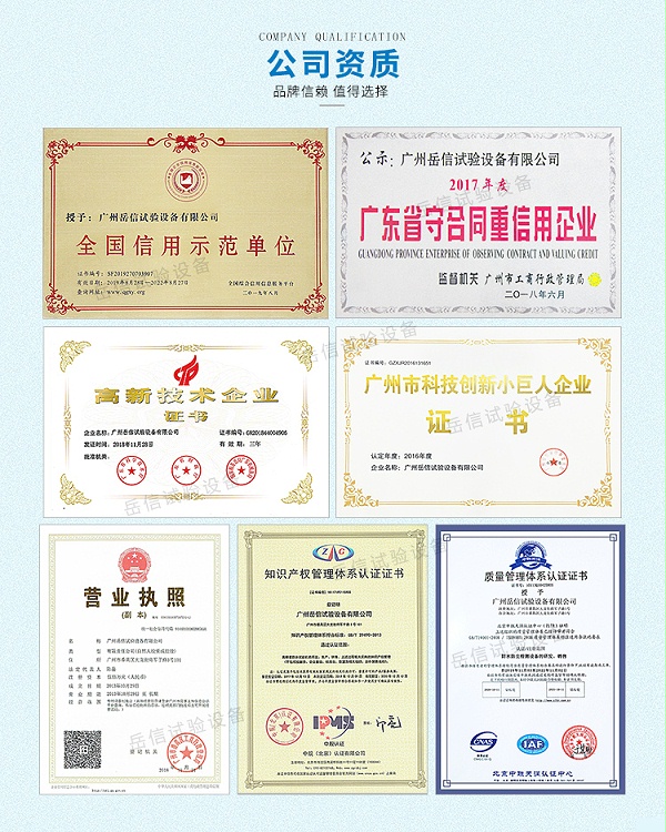 岳信沙塵試驗箱的資質(zhì)